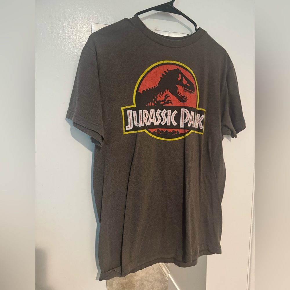 Jurassic Park Officially Licensed Universal Studios Movie Charcoal Grey T-Shirt